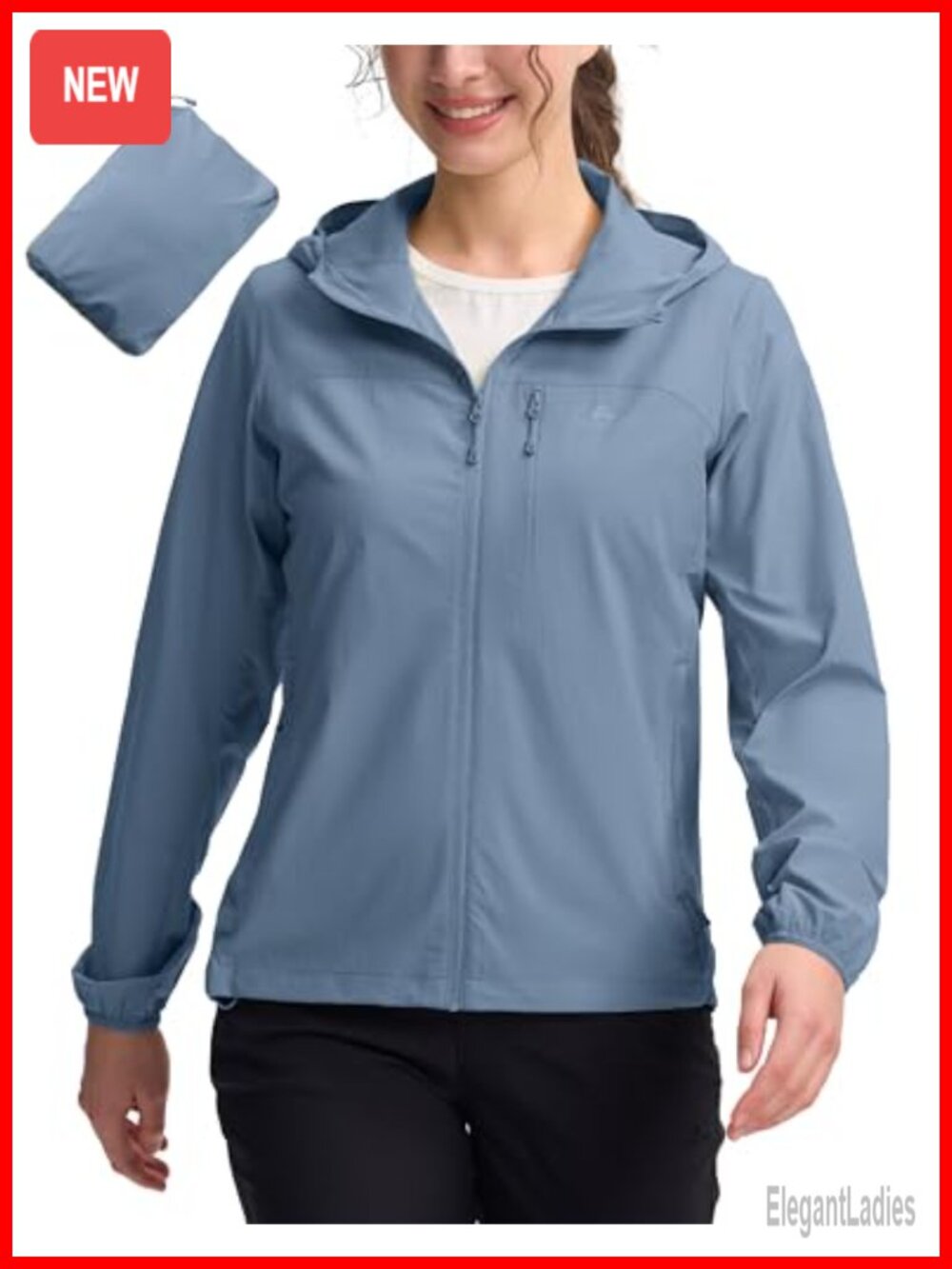 UPF 100+ Windbreaker Sun Protection Hoodie Packable Lightweight Women's